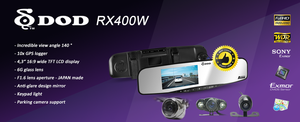 DOD RX400W Rückspiegel Kamera