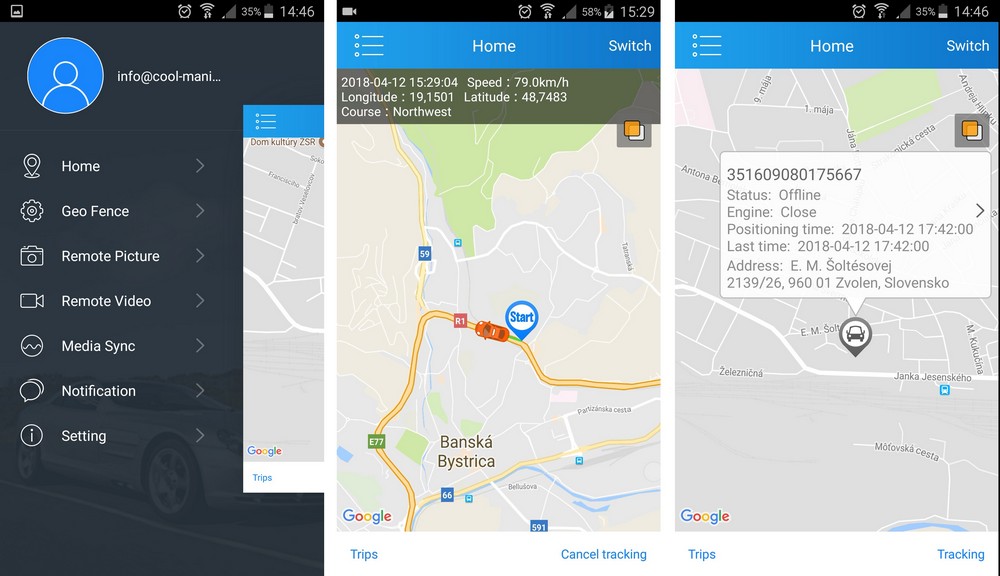 Autokamera Live-GPS-Überwachung