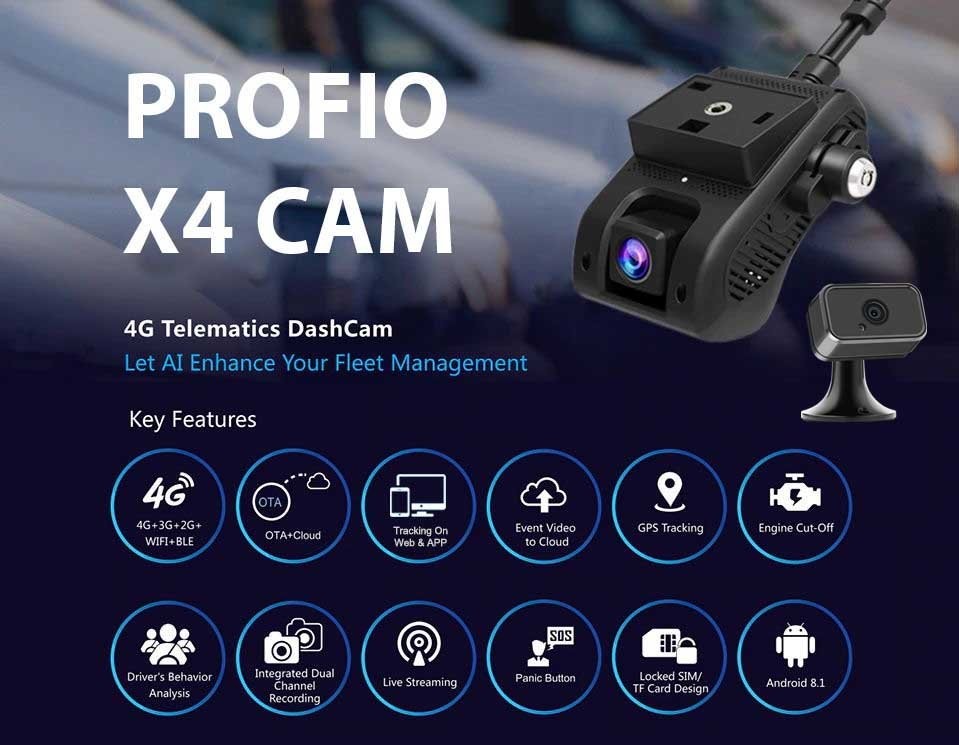 4G LTE Autokamera Dual + GPS-Tracking - PROFIO X4