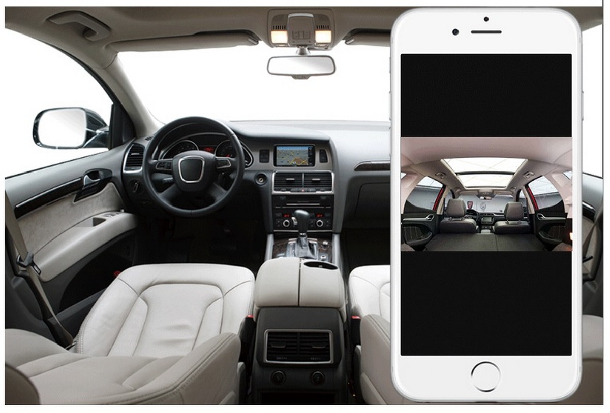 Autokameras überwachen das Bild über eine mobile Smartphone-App